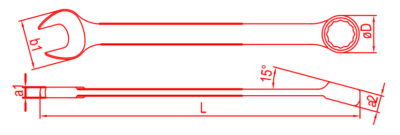 İzeltaş Combination Wrench With Ratchet 8mm