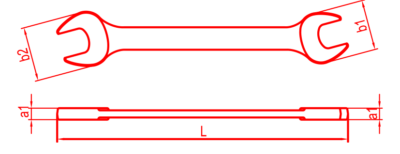 Open-End Wrench Technical Drawing

