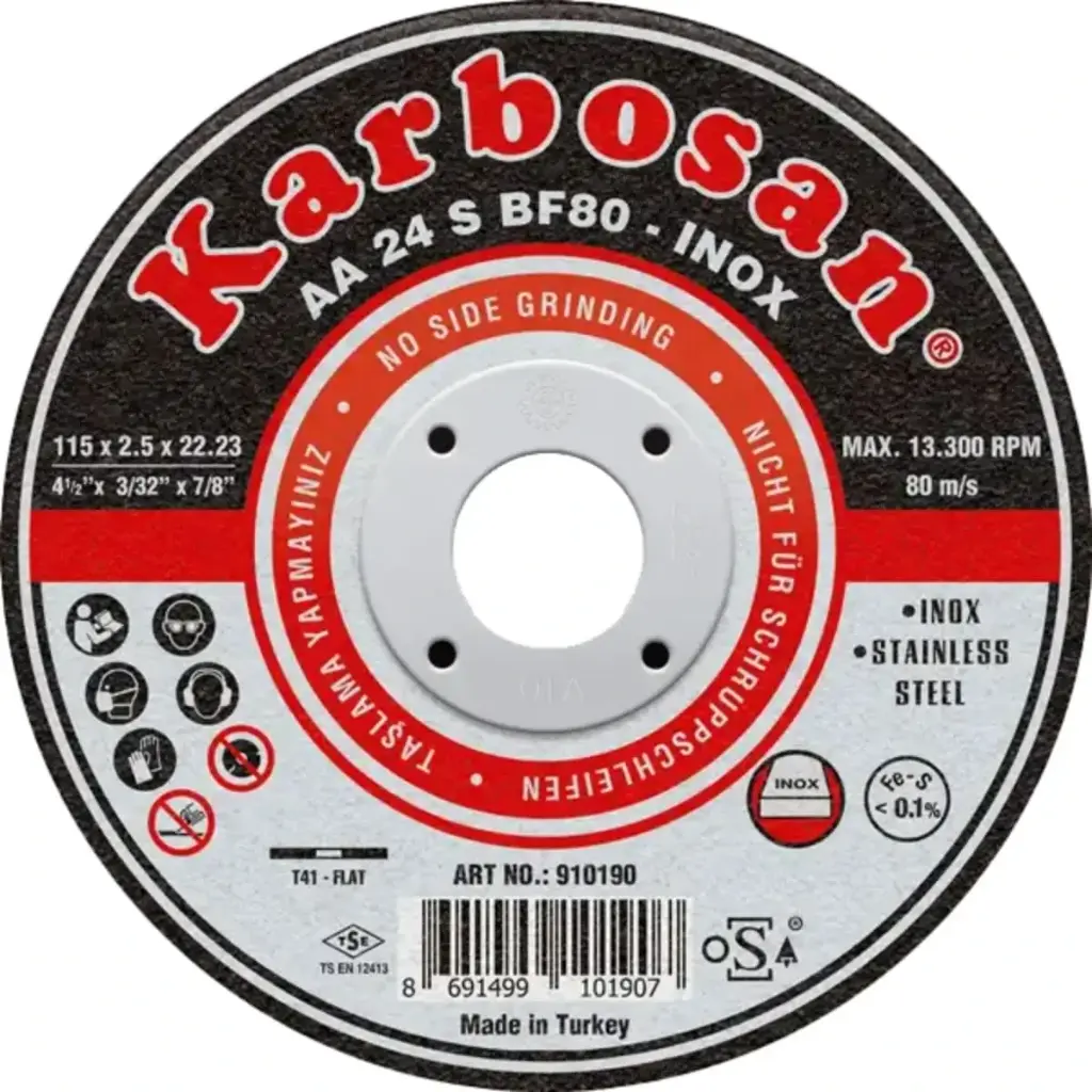 [910380] Karbosan Inox Stainless Steel Cut-Off Disc 115x1.0x22.23