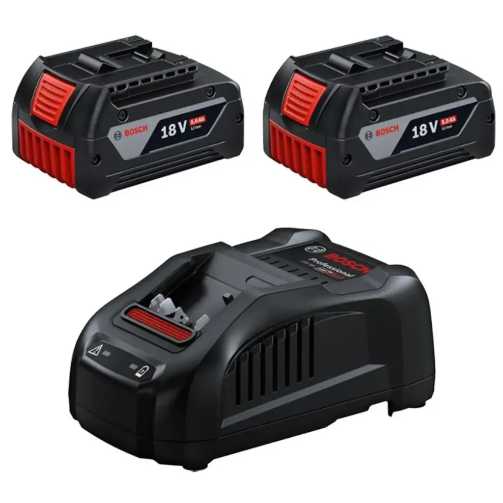 [1600A00B8J] Bosch GAL 1880 CV Charger + 2 x GBA 18V 5.0Ah Spare Battery