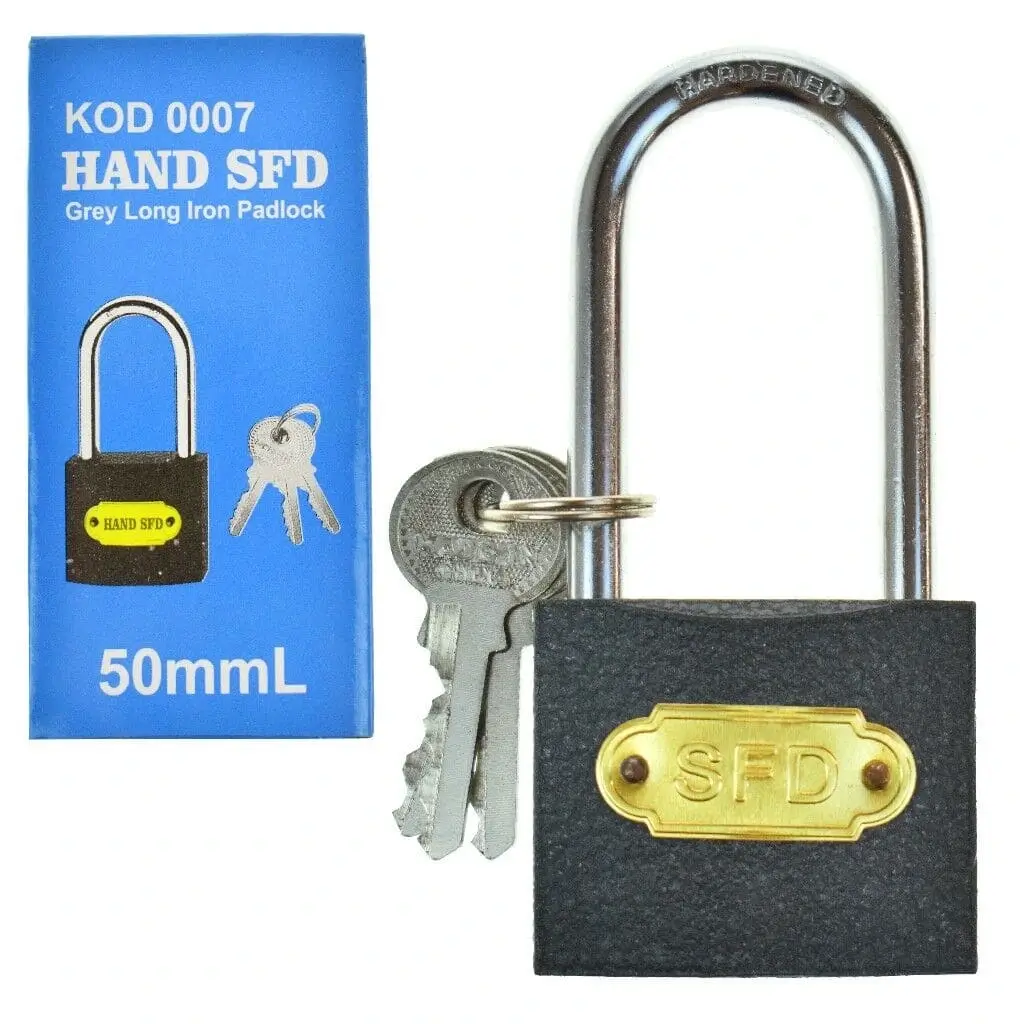 Hand Sfd Grey Long Padlock 38mm